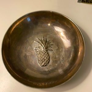 Silver plated with3D pineapple candy bowl.